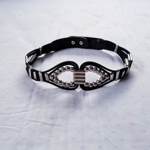 The Limited Leather Cord and Metal Bead Belt